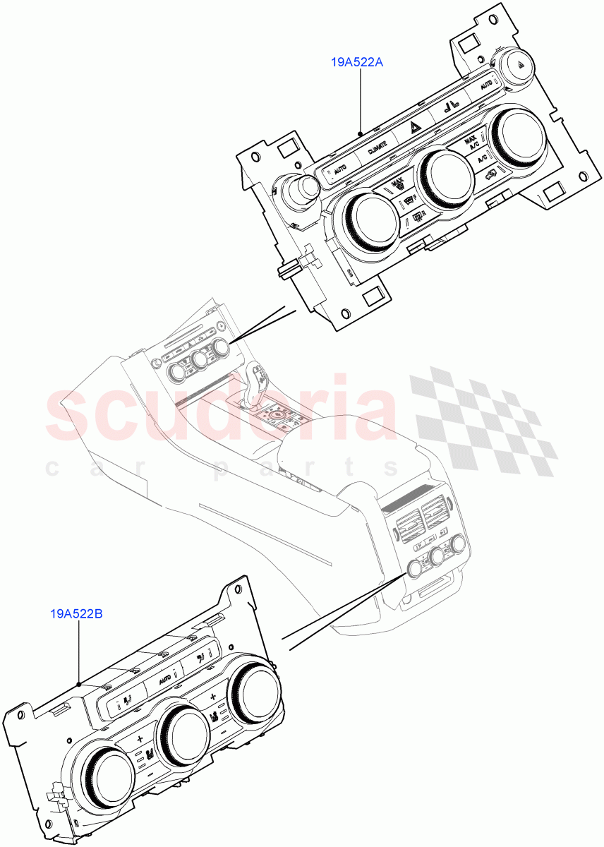 Heater & Air Conditioning Controls((V)TOHA999999) of Land Rover Land Rover Range Rover Sport (2014+) [2.0 Turbo Petrol AJ200P]