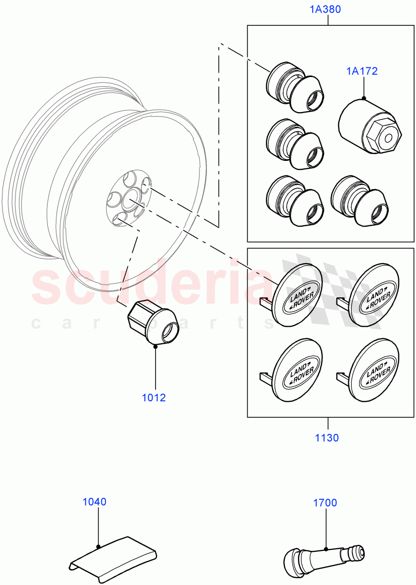 Wheels (Additional Equipment, Solihull Plant Build) ((V) FROMHA000001) of Land Rover Land Rover Discovery 5 (2017+) [3.0 I6 Turbo Diesel AJ20D6]