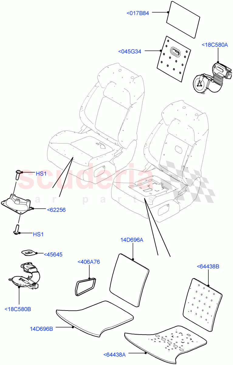 Front Seat Pads/Valances & Heating(Heating)((V)TOHA999999) of Land Rover Land Rover Range Rover Sport (2014+) [3.0 DOHC GDI SC V6 Petrol]