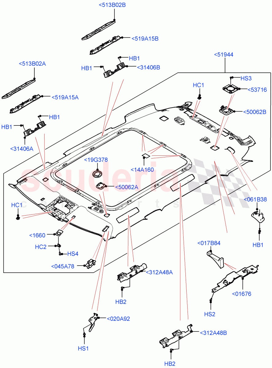 Headlining And Sun Visors (Long Wheelbase) of Land Rover Land Rover Range Rover (2022+) [4.4 V8 Turbo Petrol NC10]