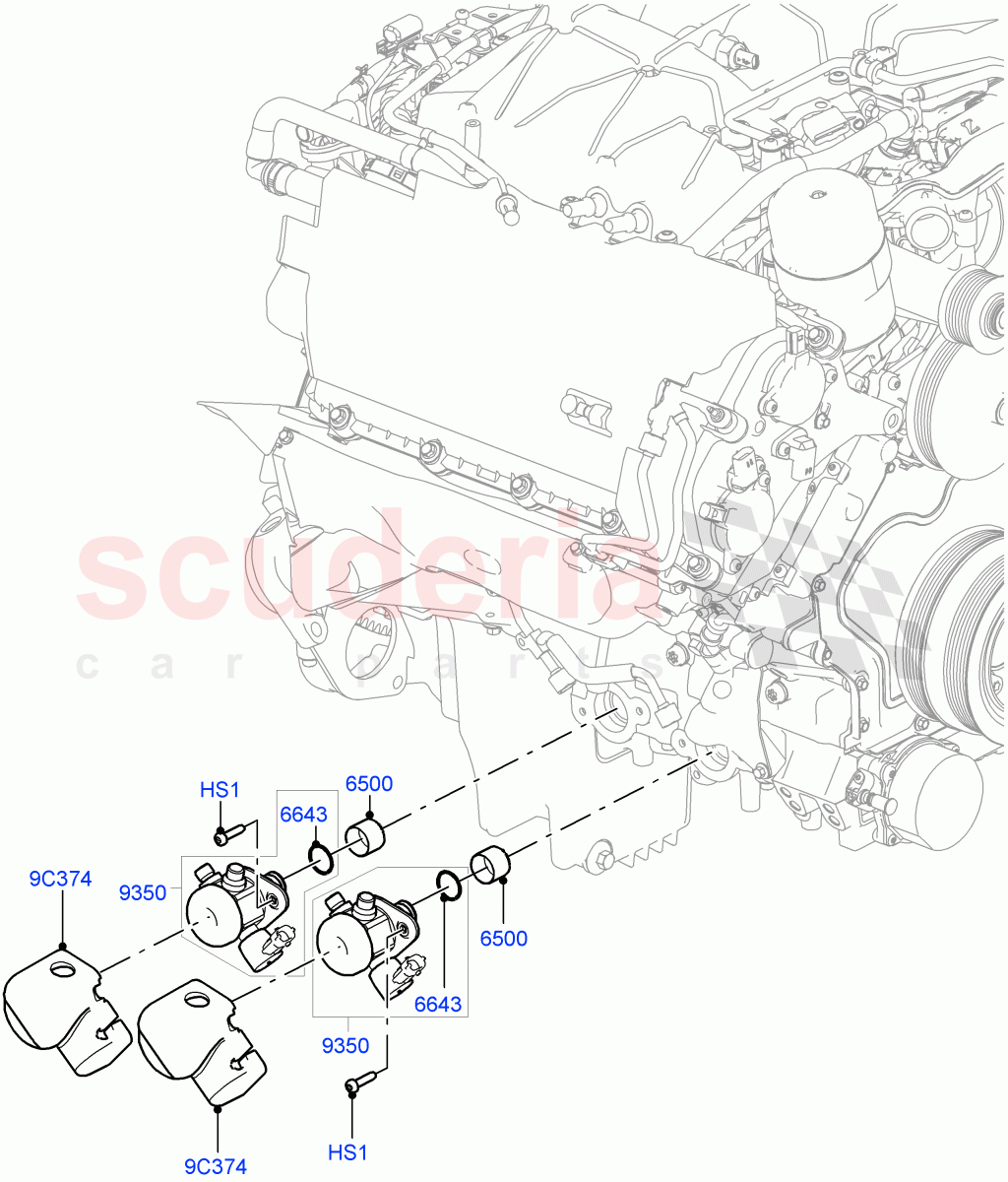 Fuel Injection Pump-Engine Mounted (Solihull Plant Build) (3.0L DOHC GDI SC V6 PETROL) ((V) FROMEA000001) of Land Rover Land Rover Discovery 5 (2017+) [3.0 DOHC GDI SC V6 Petrol]