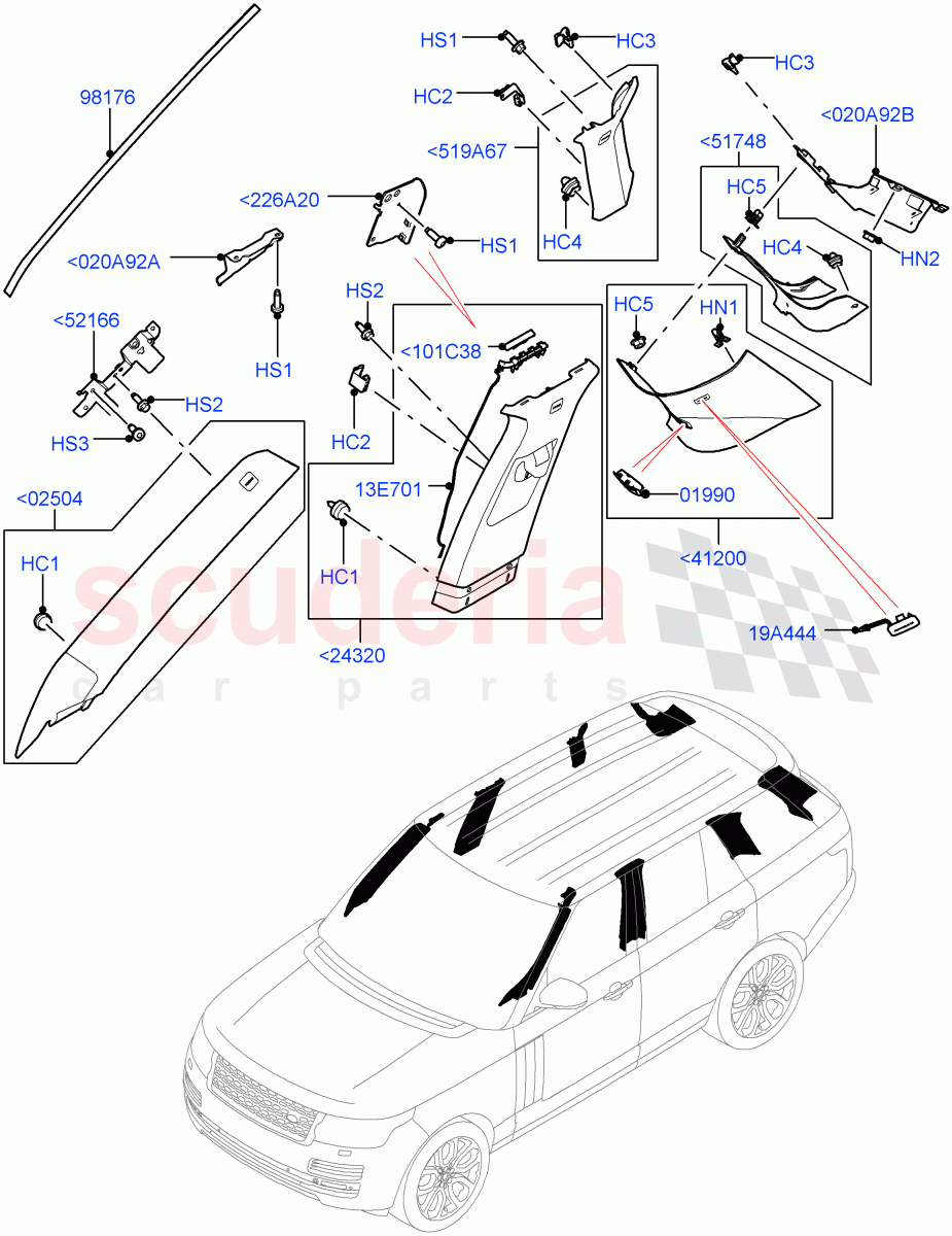 Side Trim (Upper, Front And Rear) of Land Rover Land Rover Range Rover (2012-2021) [4.4 DOHC Diesel V8 DITC]