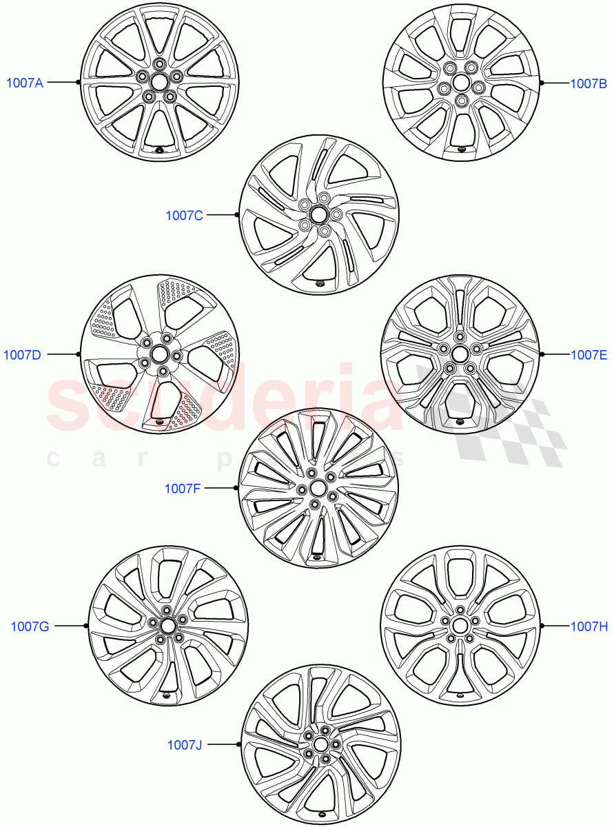 Wheels(Halewood (UK))((V)FROMLH000001) of Land Rover Land Rover Discovery Sport (2015+) [2.0 Turbo Petrol GTDI]