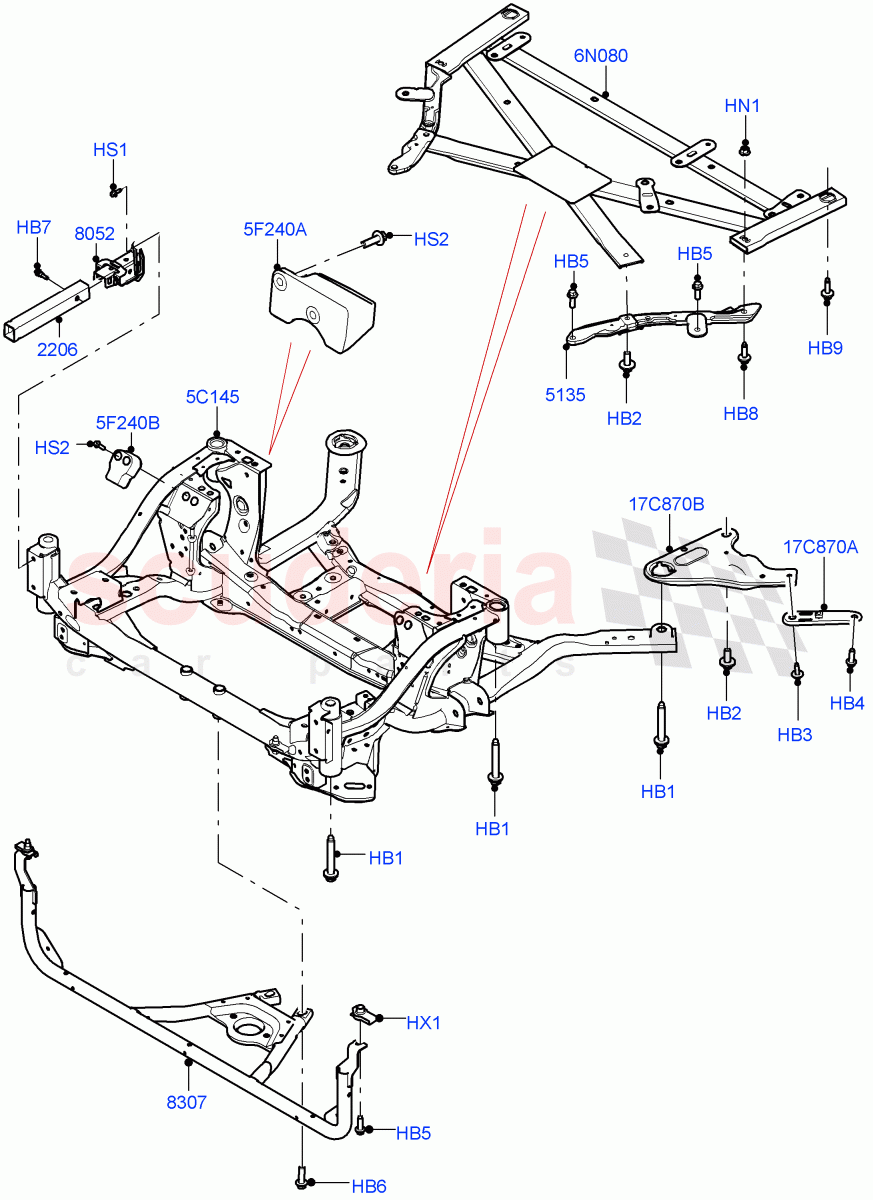 Front Cross Member & Stabilizer Bar (Crossmember) ((V) FROMMA000001) of Land Rover Land Rover Range Rover Velar (2017+) [3.0 Diesel 24V DOHC TC]