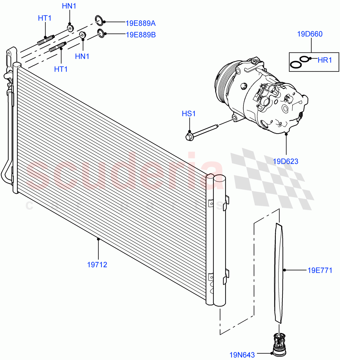 Air Conditioning Condensr/Compressr(2.0L I4 High DOHC AJ200 Petrol,Changsu (China),2.0L I4 Mid DOHC AJ200 Petrol)((V)FROMHG161788) of Land Rover Land Rover Range Rover Evoque (2012-2018) [2.0 Turbo Diesel]