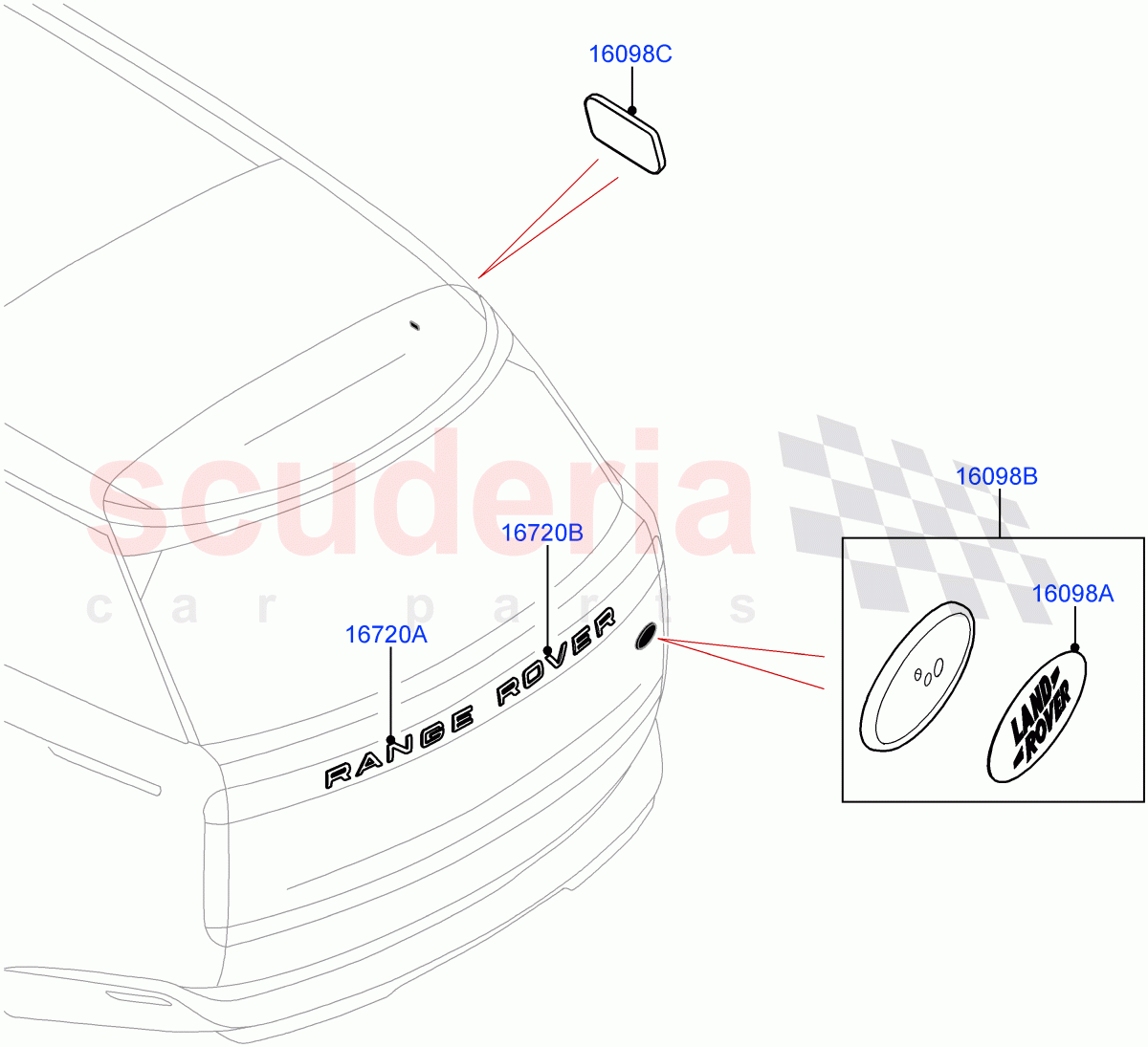 Name Plates(Rear) of Land Rover Land Rover Range Rover (2022+) [3.0 I6 Turbo Diesel AJ20D6]