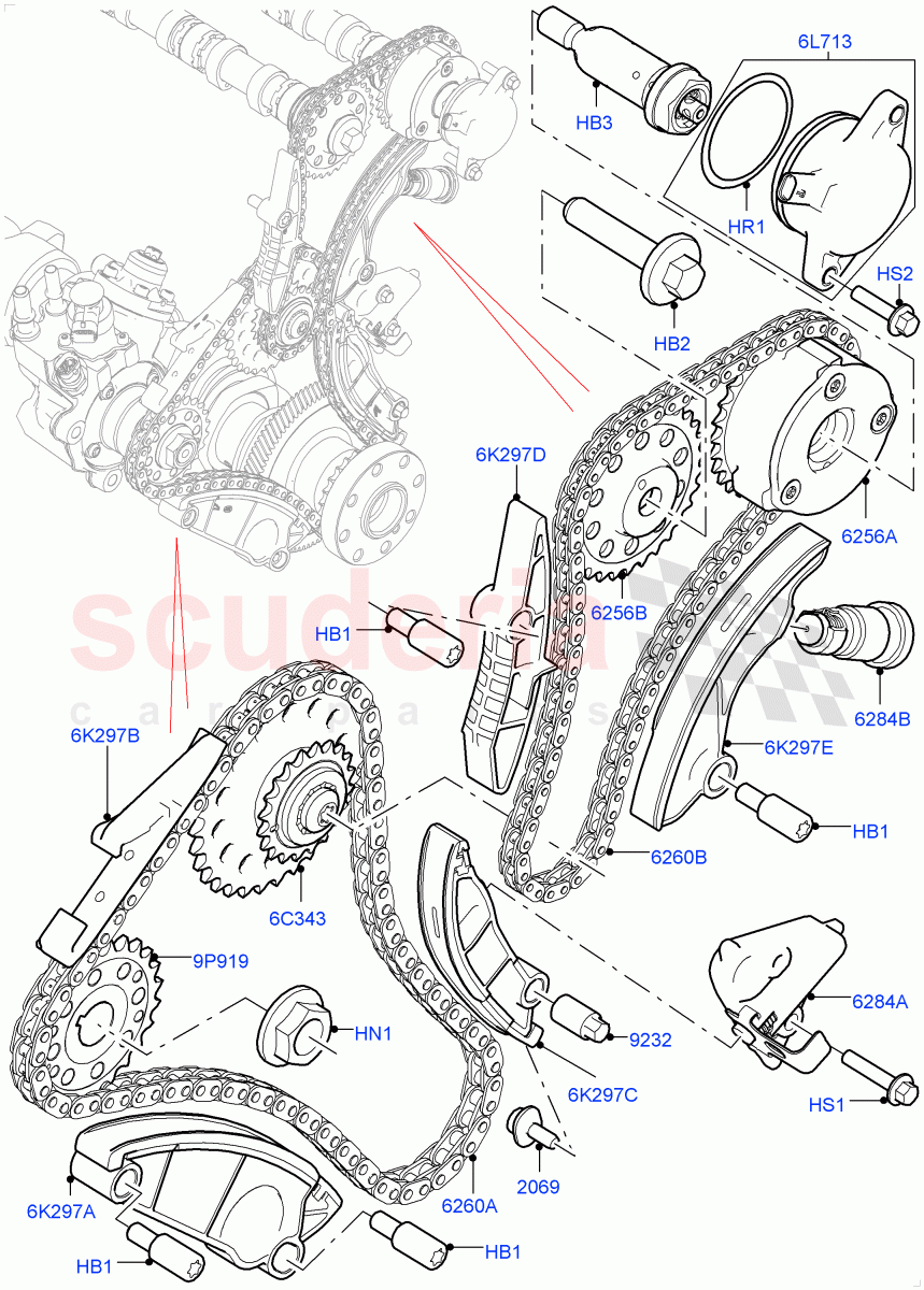 Timing Gear (2.0L I4 DSL MID DOHC AJ200, Itatiaia (Brazil), 2.0L I4 DSL HIGH DOHC AJ200) ((V) FROMGT000001) of Land Rover Land Rover Range Rover Evoque (2012-2018) [2.0 Turbo Diesel]