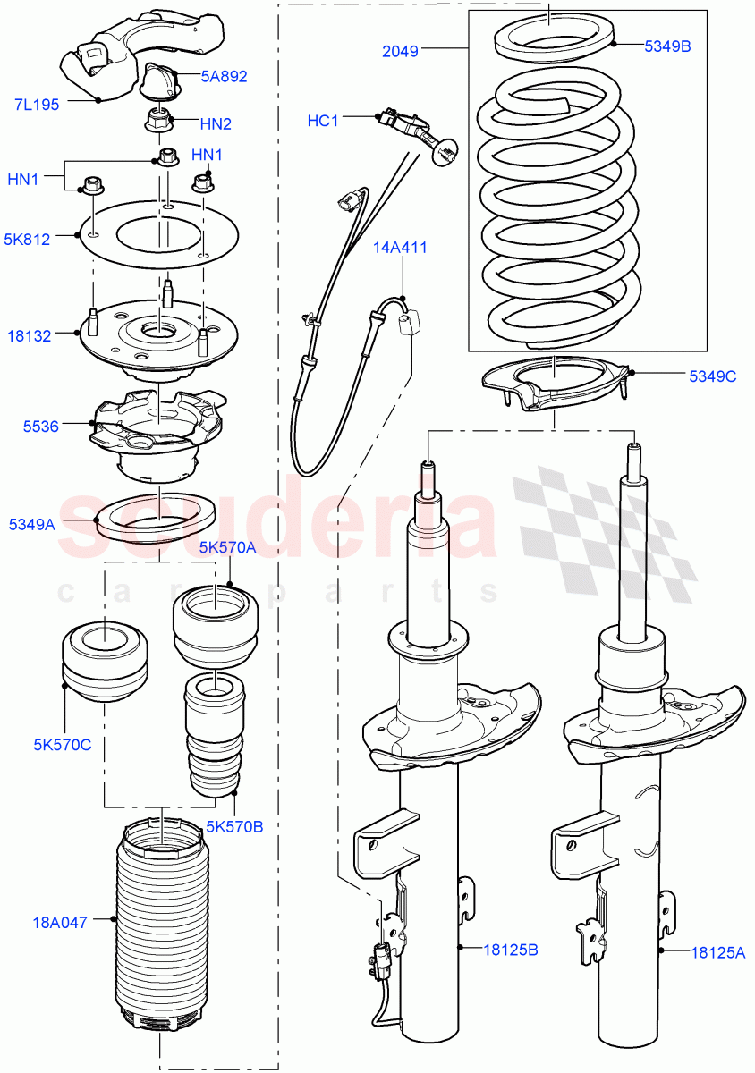 Rear Springs And Shock Absorbers (Changsu (China)) ((V) FROMEG000001) of Land Rover Land Rover Range Rover Evoque (2012-2018) [2.0 Turbo Diesel]