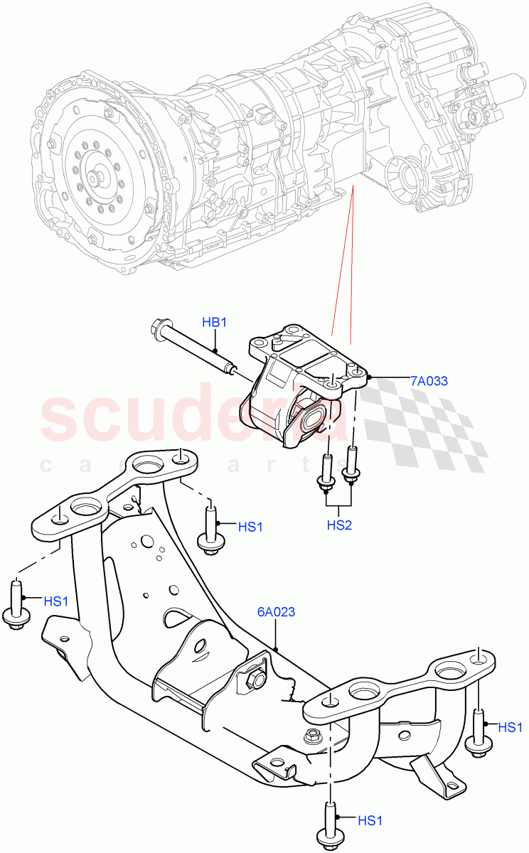 Transmission Mounting(2.0L AJ200P Hi PHEV)((V)FROMJA000001) of Land Rover Land Rover Range Rover Sport (2014+) [2.0 Turbo Diesel]