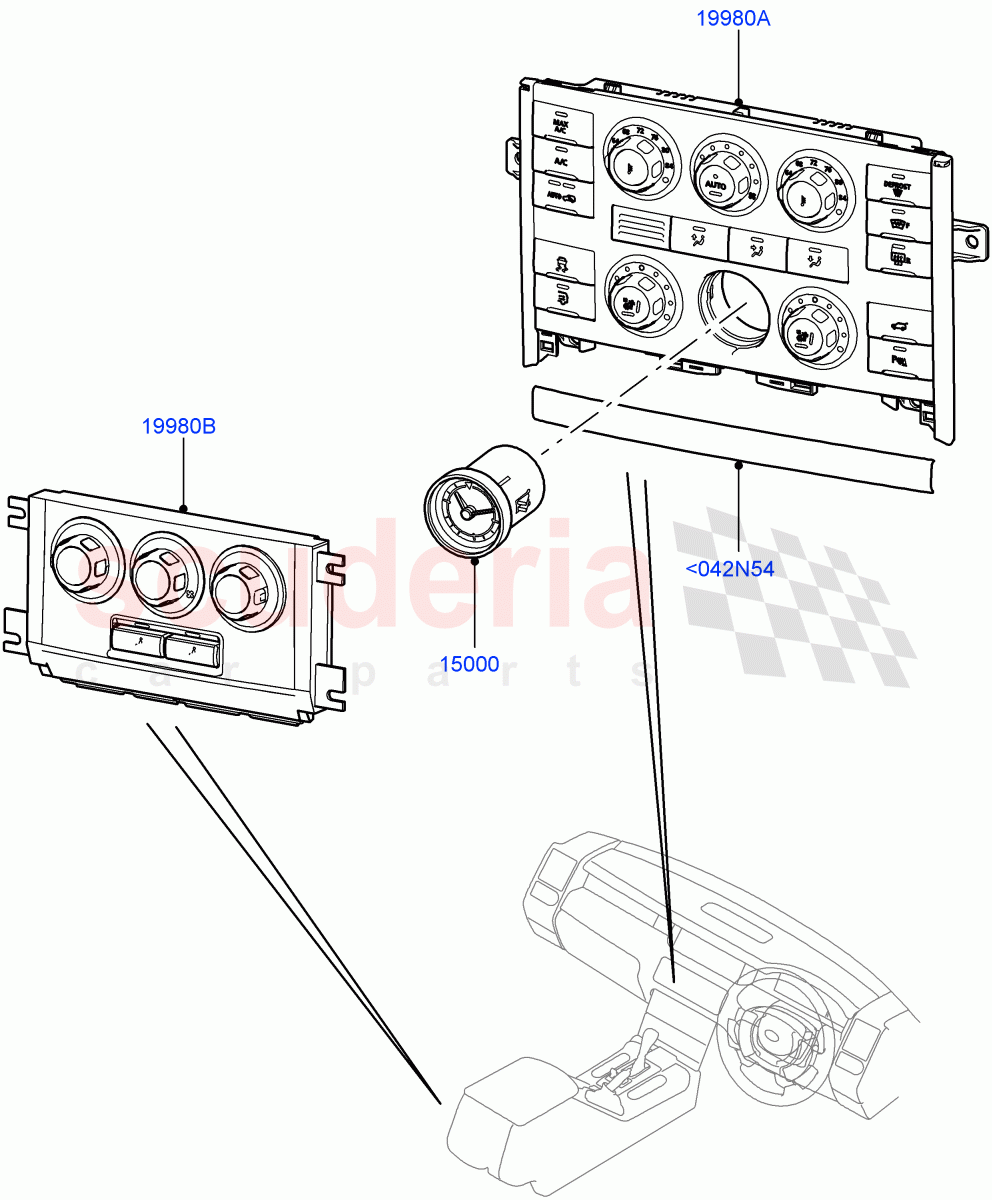 Heater & Air Conditioning Controls ((V) FROMAA000001) of Land Rover Land Rover Range Rover (2010-2012) [3.6 V8 32V DOHC EFI Diesel]