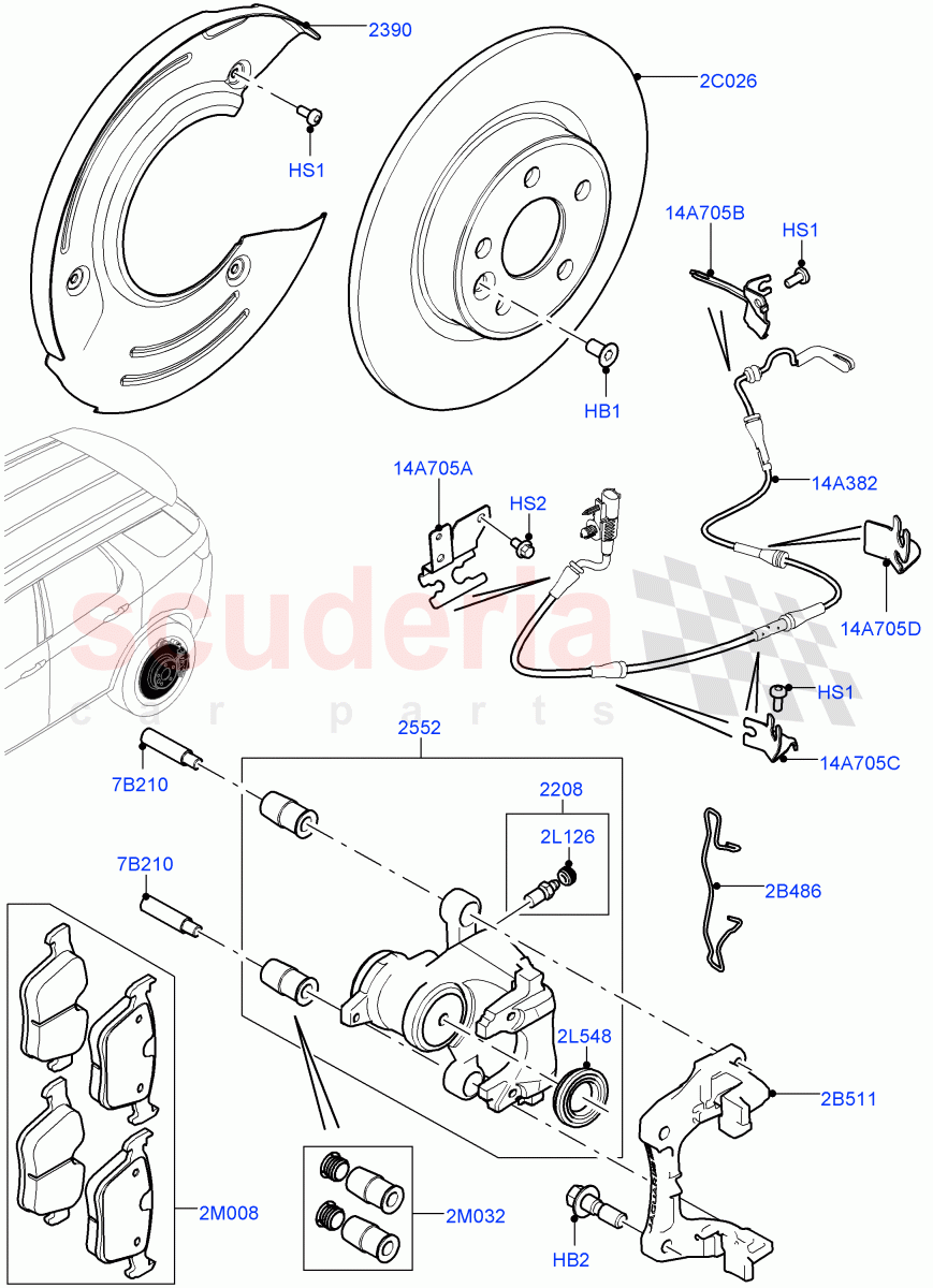 Rear Brake Discs And Calipers (Changsu (China)) ((V) FROMFG000001) of Land Rover Land Rover Discovery Sport (2015+) [2.0 Turbo Petrol GTDI]