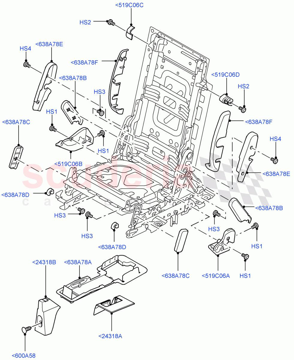 Rear Seat Frame(Row 3, Finishers)(With 7 Seat Configuration)((V)FROMAA000001) of Land Rover Land Rover Discovery 4 (2010-2016) [4.0 Petrol V6]