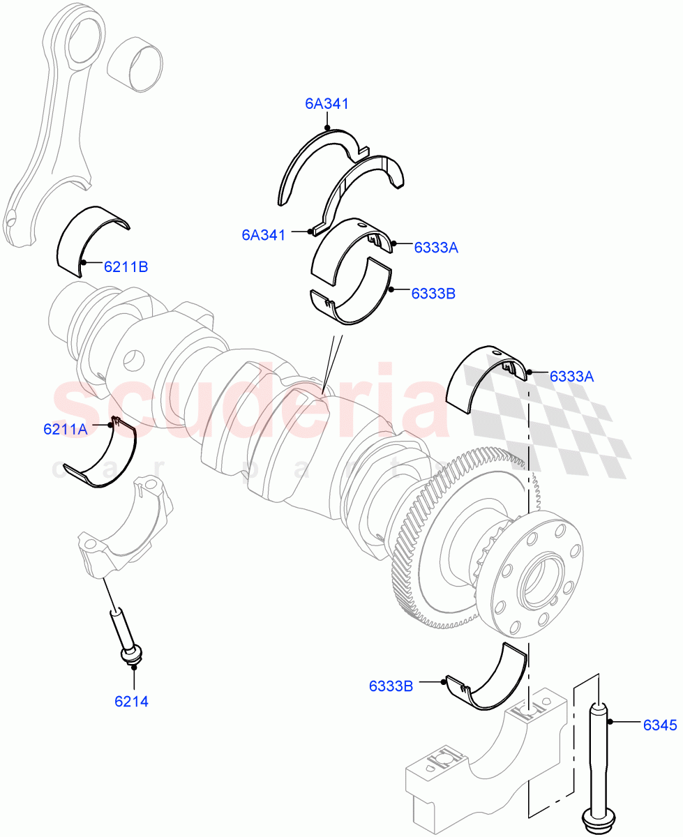 Crankshaft/Pistons And Bearings (2.0L I4 DSL HIGH DOHC AJ200, Halewood (UK), 2.0L I4 DSL MID DOHC AJ200) of Land Rover Land Rover Discovery Sport (2015+) [2.0 Turbo Diesel]