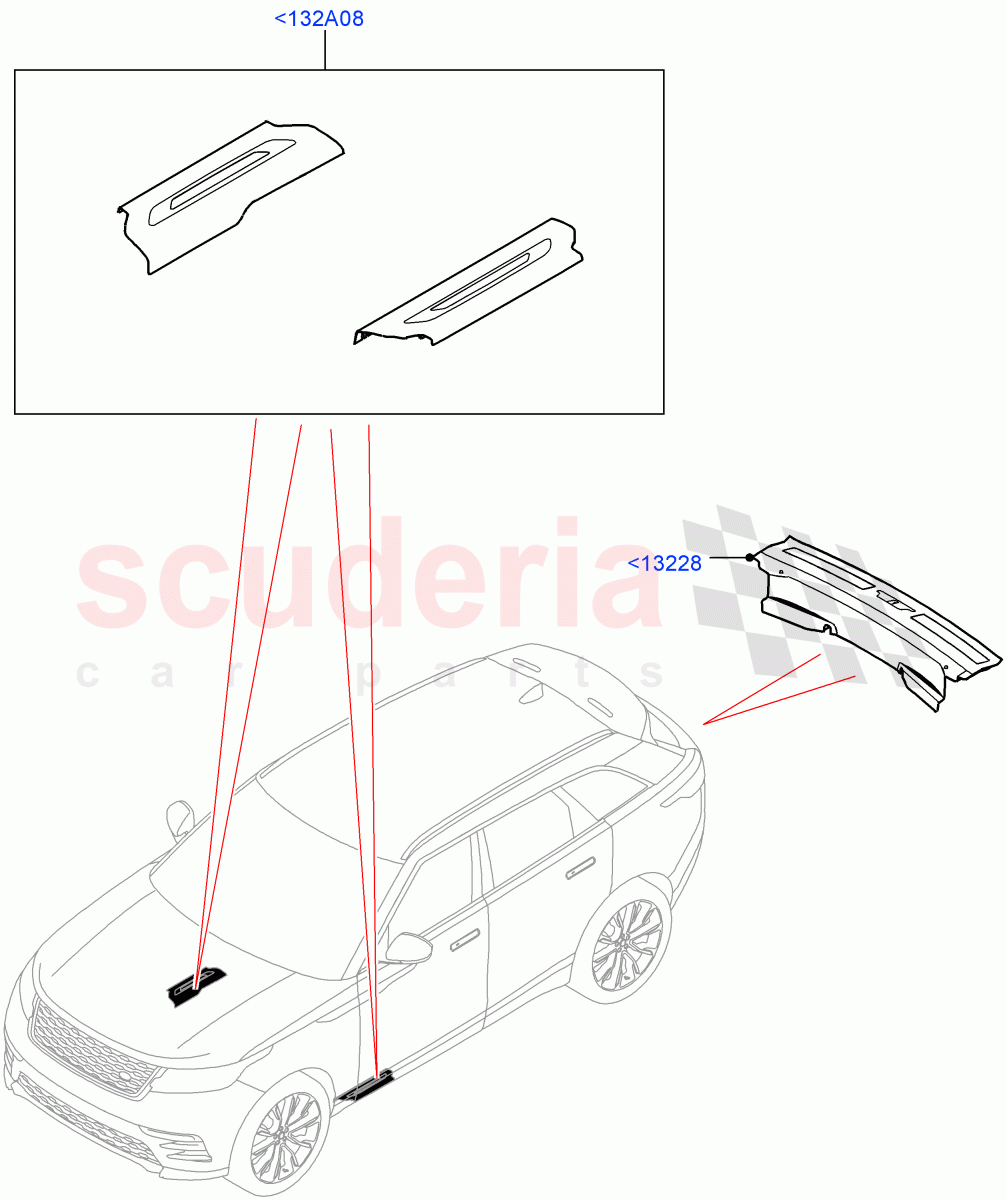 Door Sill Finishers of Land Rover Land Rover Range Rover Velar (2017+) [3.0 I6 Turbo Diesel AJ20D6]