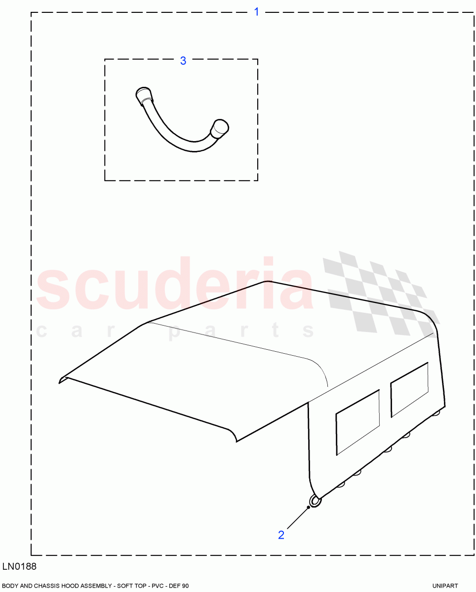 Hood Assembly - PVC(Soft Top,110" Wheelbase)((V)FROM7A000001) of Land Rover Land Rover Defender (2007-2016)