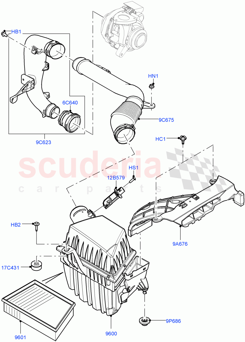 Air Cleaner (2.2L CR DI 16V Diesel) of Land Rover Land Rover Discovery Sport (2015+) [2.2 Single Turbo Diesel]