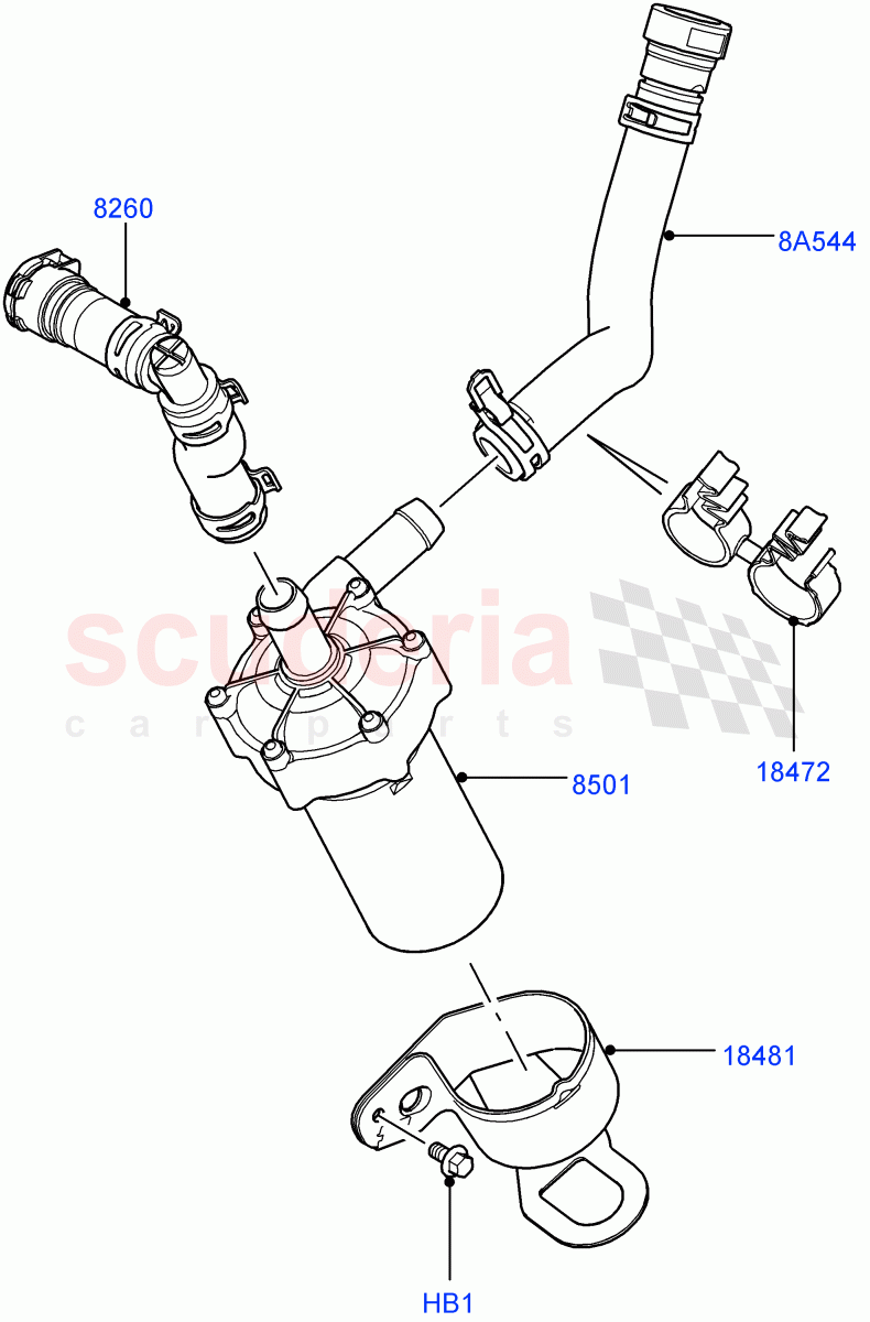 Water Pump (Auxiliary Unit) (5.0L OHC SGDI SC V8 Petrol - AJ133) ((V) FROMAA000001) of Land Rover Land Rover Range Rover (2010-2012) [5.0 OHC SGDI SC V8 Petrol]