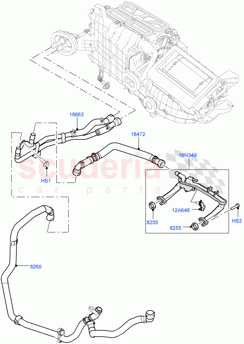 Heater Hoses(3.0L DOHC GDI SC V6 PETROL,Less Heater,With Ptc Heater,5.0L P AJ133 DOHC CDA S/C Enhanced) of Land Rover Land Rover Range Rover Velar (2017+) [3.0 I6 Turbo Petrol AJ20P6]