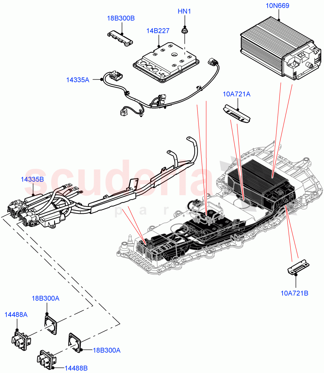 Hybrid Electrical Modules (MHEV Battery, Converter, Harness and Mountings) (Halewood (UK), Electric Engine Battery-MHEV) of Land Rover Land Rover Range Rover Evoque (2019+) [1.5 I3 Turbo Petrol AJ20P3]