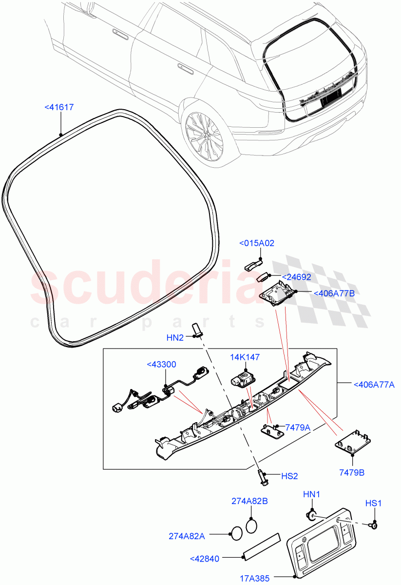 Luggage Compartment Door(Finisher And Seals) of Land Rover Land Rover Range Rover Velar (2017+) [3.0 DOHC GDI SC V6 Petrol]