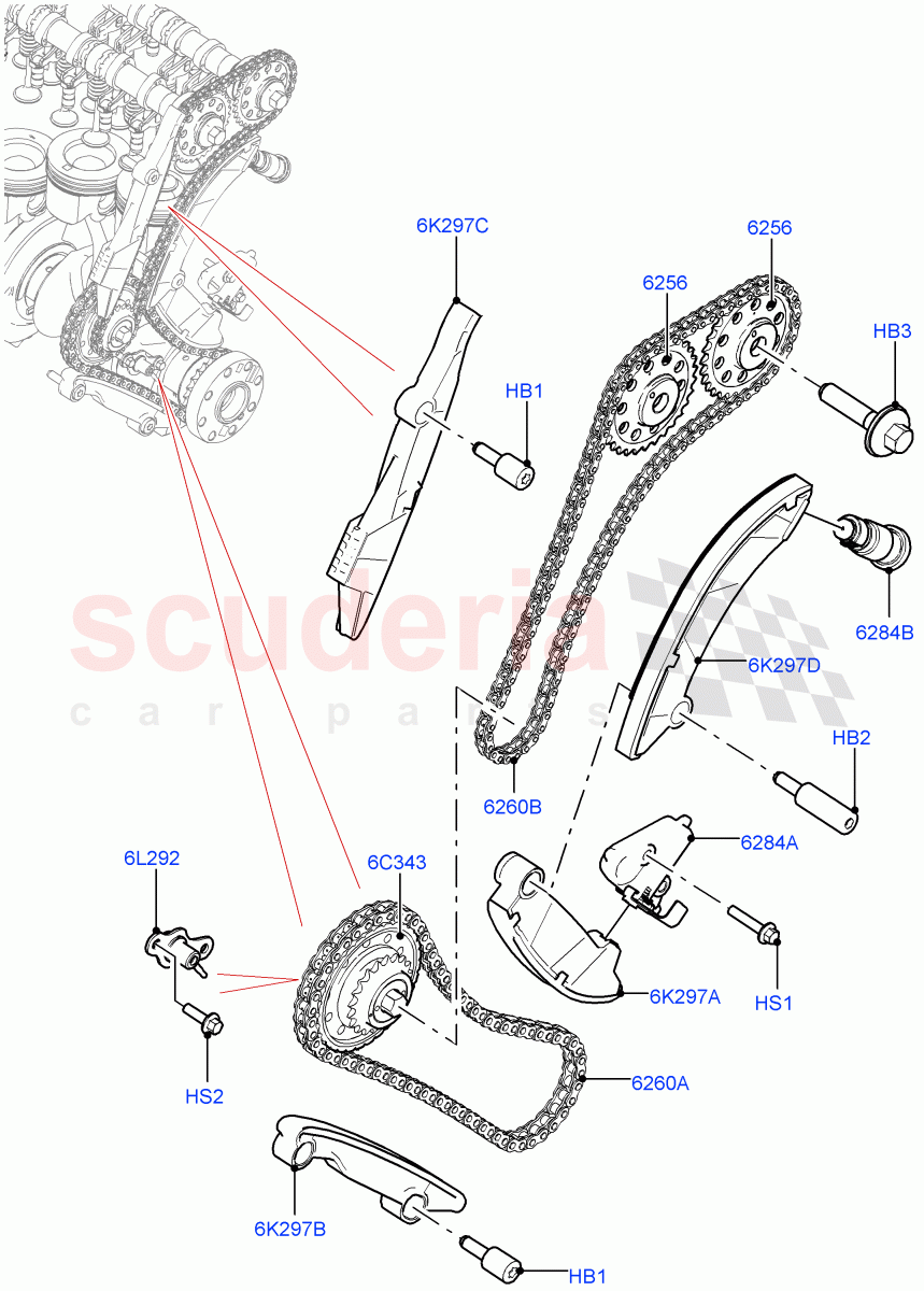 Timing Gear (3.0L AJ20D6 Diesel High) ((V) FROMLA000001) of Land Rover Land Rover Range Rover (2012-2021) [3.0 I6 Turbo Diesel AJ20D6]