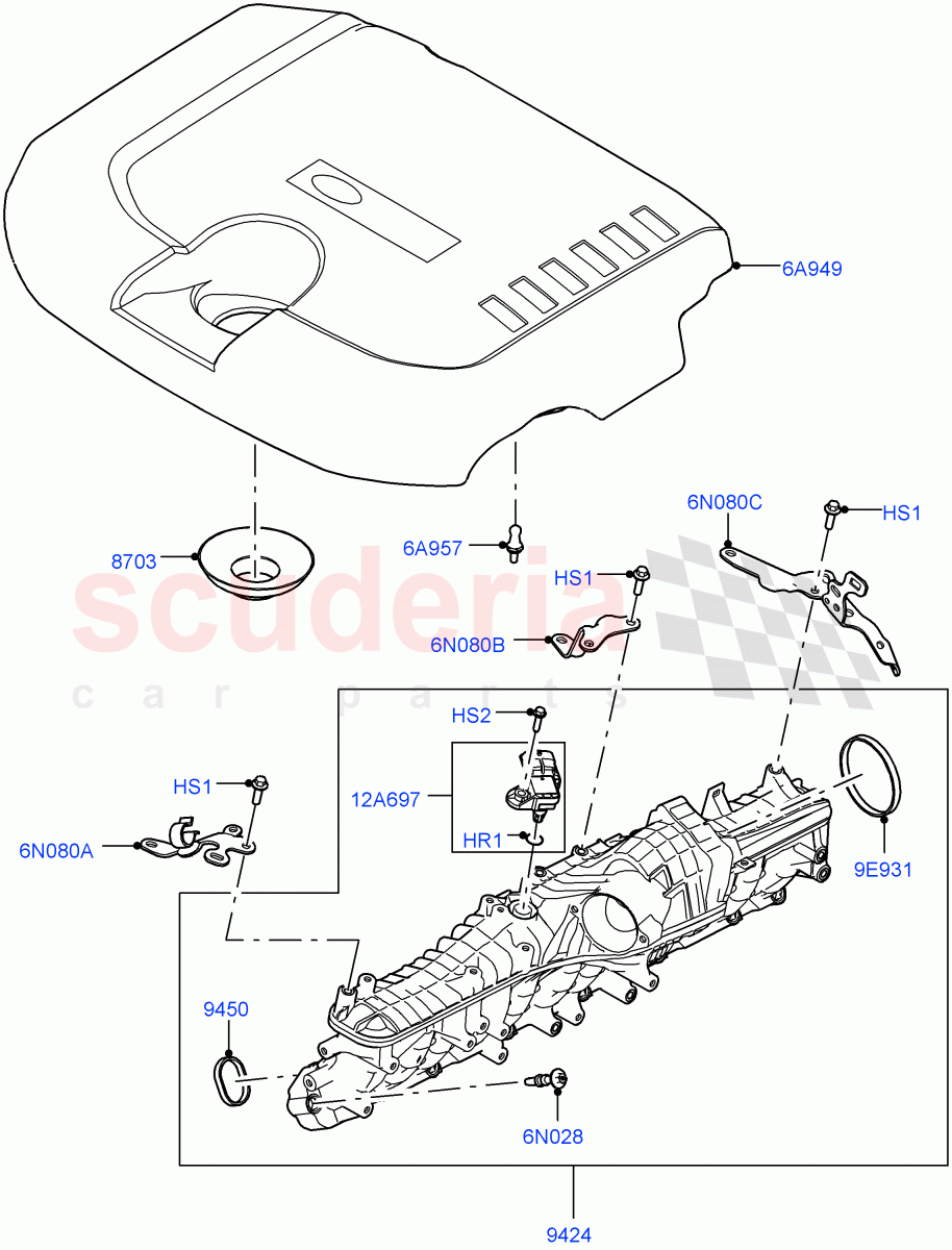 Inlet Manifold (3.0L AJ20D6 Diesel High) ((V) FROMLA000001) of Land Rover Land Rover Range Rover (2012-2021) [3.0 I6 Turbo Diesel AJ20D6]