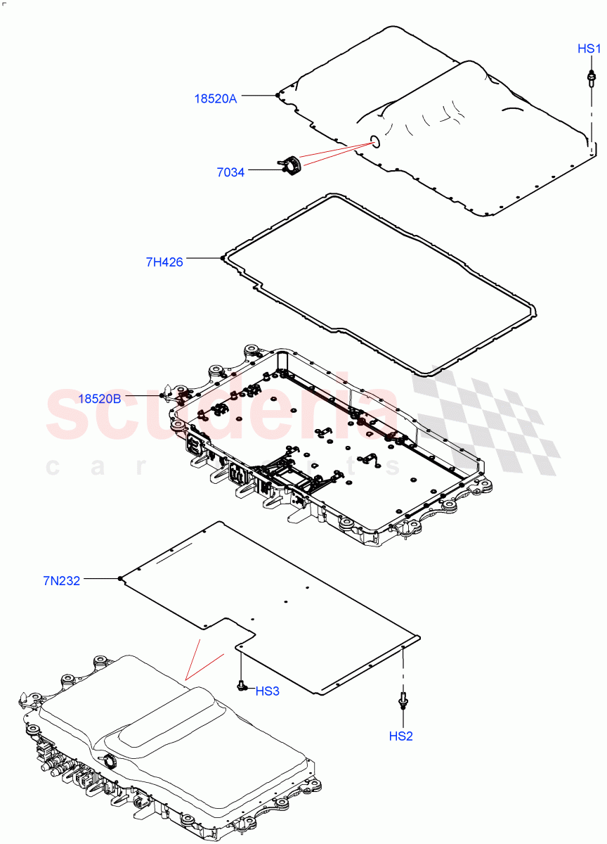 Hybrid Electrical Modules (Traction Battery Housing) (Changsu (China), Electric Engine Battery-PHEV) ((V) FROMMG575835) of Land Rover Land Rover Range Rover Evoque (2019+) [1.5 I3 Turbo Petrol AJ20P3]