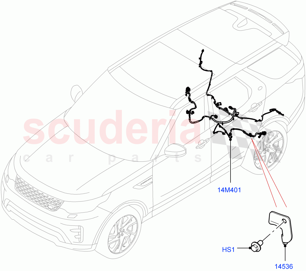 Electrical Wiring - Chassis (Solihull Plant Build) ((V) FROMHA000001) of Land Rover Land Rover Discovery 5 (2017+) [3.0 DOHC GDI SC V6 Petrol]