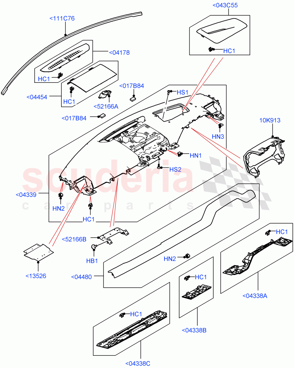 Instrument Panel (Upper, External Components) of Land Rover Land Rover Defender (2020+) [5.0 OHC SGDI SC V8 Petrol]