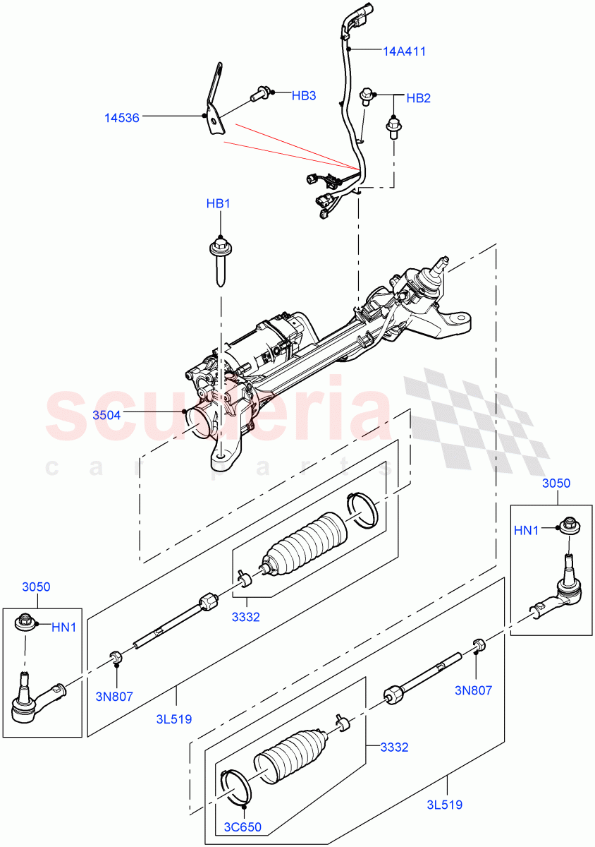 Steering Gear(Solihull Plant Build)((V)FROMHA000001) of Land Rover Land Rover Discovery 5 (2017+) [2.0 Turbo Petrol AJ200P]