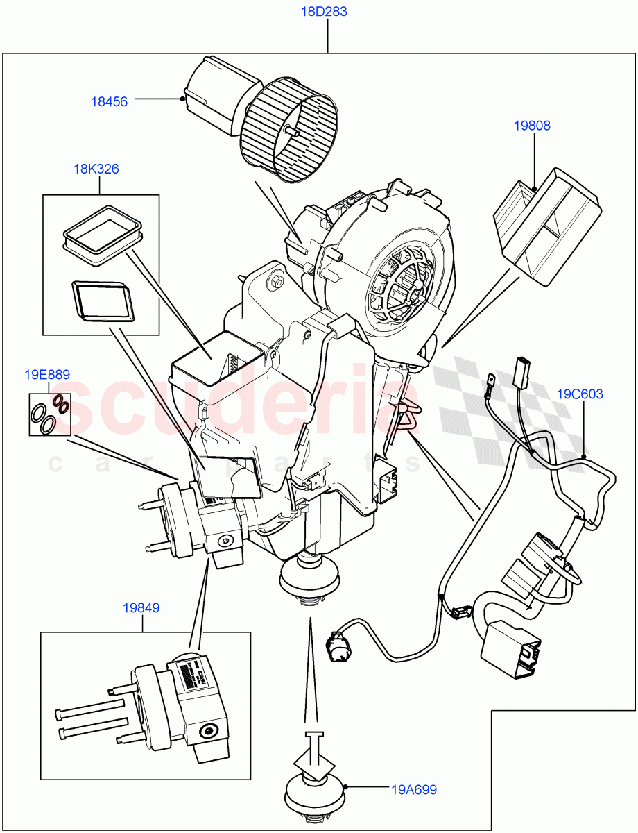 Heater/Air Cond.Internal Components(Auxiliary Unit)(Changsu (China),Climate Control - Chiller Unit)((V)FROMFG000001) of Land Rover Land Rover Discovery Sport (2015+) [2.0 Turbo Diesel]