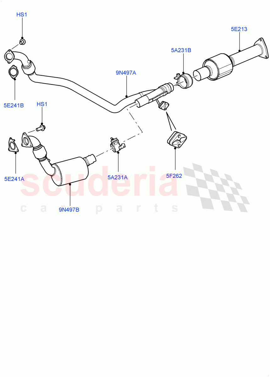 Front Exhaust System (3.0 V6 Diesel, Euro Stage 4 Emissions) ((V) FROMAA000001) of Land Rover Land Rover Range Rover Sport (2010-2013) [3.0 Diesel 24V DOHC TC]