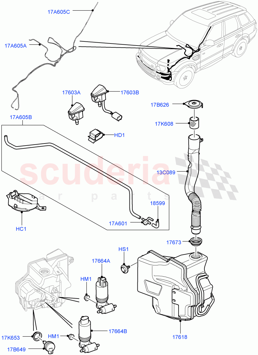 Windscreen Washer((V)FROMAA000001) of Land Rover Land Rover Range Rover Sport (2010-2013) [3.0 Diesel 24V DOHC TC]