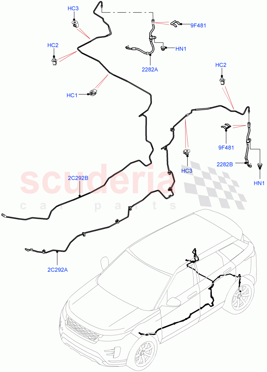 Rear Brake Pipes(Changsu (China)) of Land Rover Land Rover Range Rover Evoque (2019+) [1.5 I3 Turbo Petrol AJ20P3]