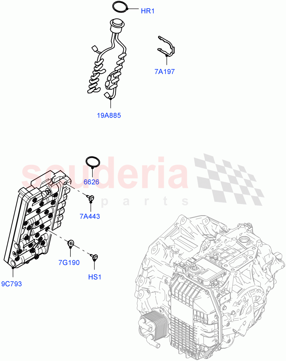 Valve Body - Main Control & Servo's(1.5L AJ20P3 Petrol High,8 Speed Automatic Trans 8G30,Changsu (China),1.5L AJ20P3 Petrol High PHEV) of Land Rover Land Rover Range Rover Evoque (2019+) [2.0 Turbo Diesel AJ21D4]