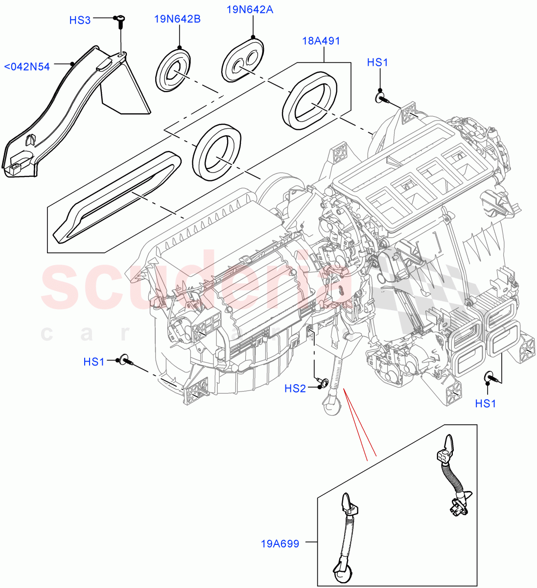 Heater/Air Cond.External Components (Main Unit, Nitra Plant Build) of Land Rover Land Rover Defender (2020+) [3.0 I6 Turbo Petrol AJ20P6]