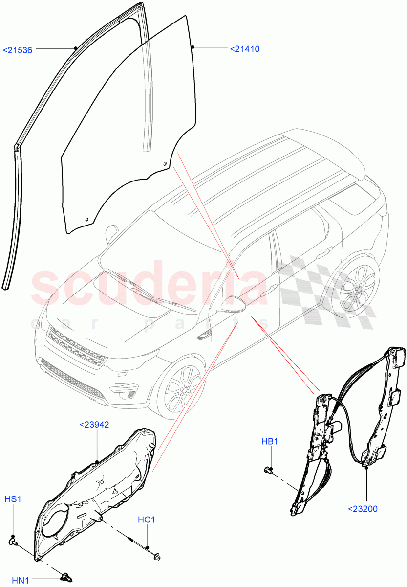 Front Door Glass & Window Controls (Itatiaia (Brazil)) ((V) FROMGT000001) of Land Rover Land Rover Discovery Sport (2015+) [2.0 Turbo Petrol AJ200P]