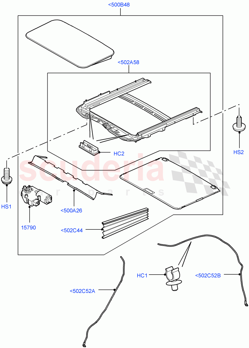 Sliding Roof Mechanism And Controls ((V) TO9A999999) of Land Rover Land Rover Range Rover Sport (2005-2009) [2.7 Diesel V6]