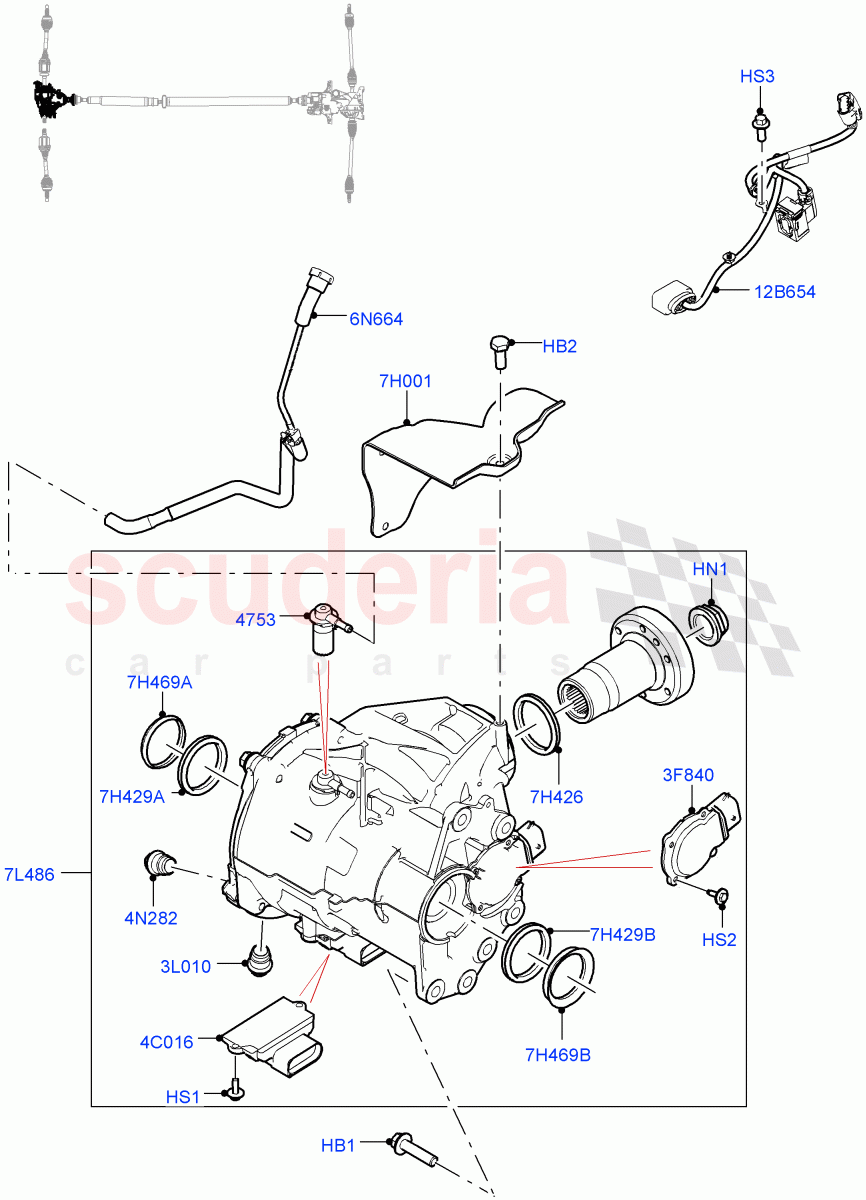 Front Axle Case (2.0L AJ20P4 Petrol Mid PTA, Changsu (China), All Wheel Drive) of Land Rover Land Rover Range Rover Evoque (2019+) [1.5 I3 Turbo Petrol AJ20P3]