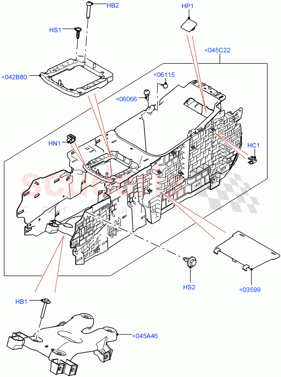Console - Floor (Internal Components) (Halewood (UK)) ((V) FROMLH000001) of Land Rover Land Rover Discovery Sport (2015+) [2.2 Single Turbo Diesel]