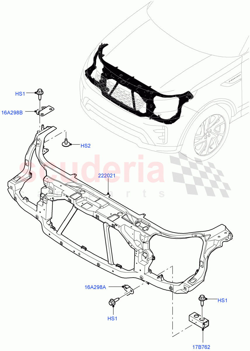 Front Panels, Aprons & Side Members(Front Panel, Nitra Plant Build)((V)FROMK2000001) of Land Rover Land Rover Discovery 5 (2017+) [2.0 Turbo Petrol AJ200P]