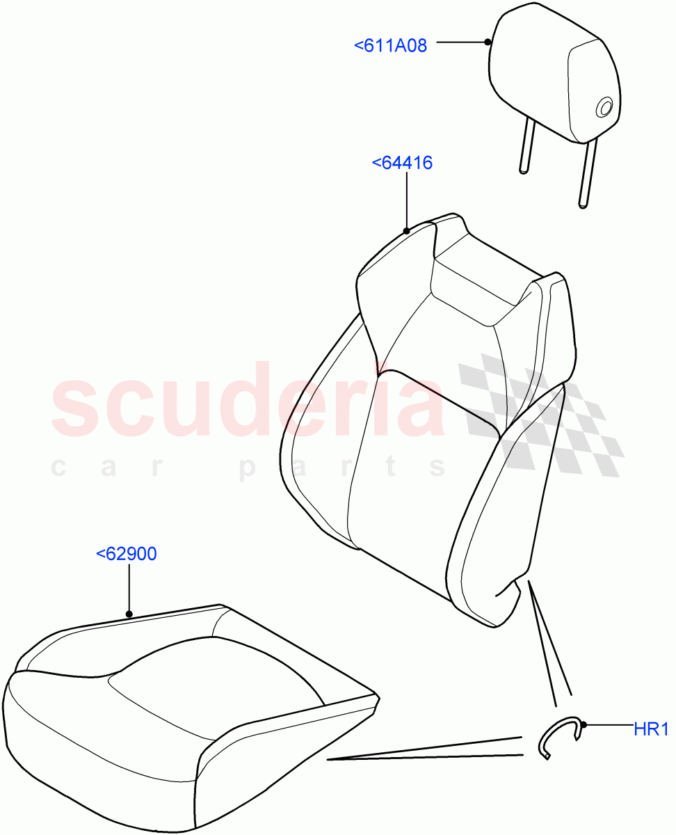 Front Seat Covers (Grained Cloth, Itatiaia (Brazil)) ((V) FROMGT000001) of Land Rover Land Rover Range Rover Evoque (2012-2018) [2.0 Turbo Petrol GTDI]