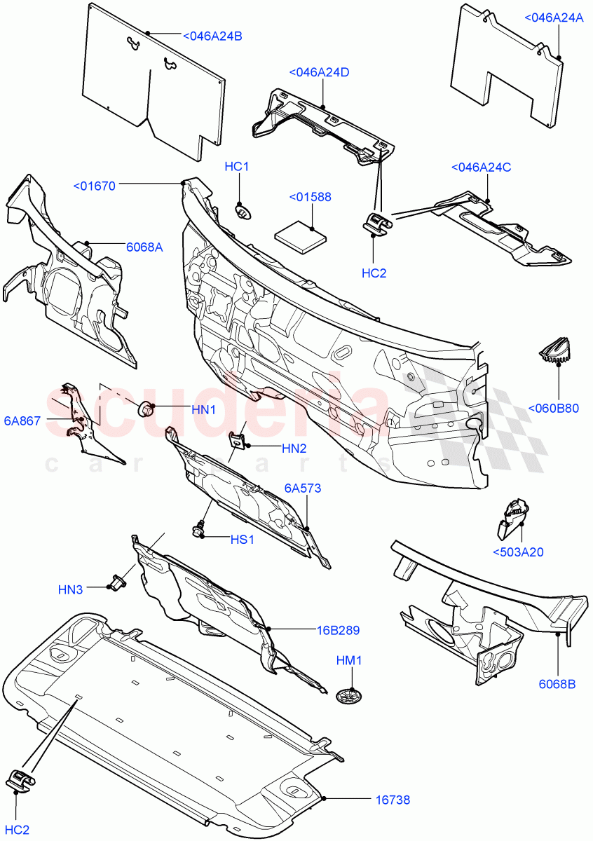 Insulators - Front (Engine Compartment) (Itatiaia (Brazil)) ((V) FROMGT000001) of Land Rover Land Rover Range Rover Evoque (2012-2018) [2.0 Turbo Petrol AJ200P]
