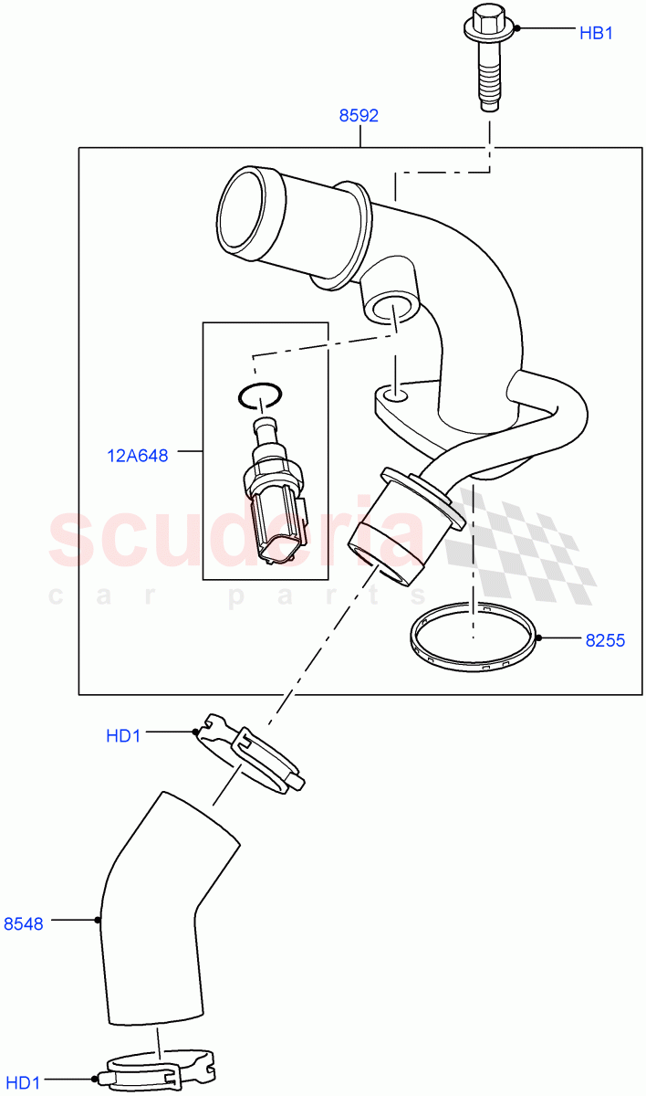 Thermostat/Housing & Related Parts (Cologne V6 4.0 EFI (SOHC)) ((V) FROMAA000001) of Land Rover Land Rover Discovery 4 (2010-2016) [4.0 Petrol V6]