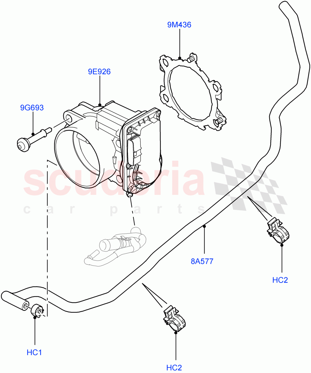 Throttle Housing (5.0L OHC SGDI SC V8 Petrol - AJ133) ((V) FROMAA000001) of Land Rover Land Rover Range Rover (2010-2012) [5.0 OHC SGDI SC V8 Petrol]