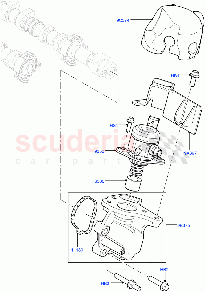 Fuel Injection Pump-Engine Mounted (2.0L 16V TIVCT T/C 240PS Petrol, Itatiaia (Brazil)) ((V) FROMGT000001) of Land Rover Land Rover Range Rover Evoque (2012-2018) [2.0 Turbo Petrol GTDI]