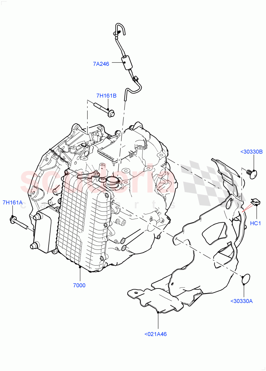 Auto Trans Assy & Speedometer Drive(2.0L AJ20P4 Petrol High PTA,9 Speed Auto Trans 9HP50,Itatiaia (Brazil),2.0L AJ20P4 Petrol Mid PTA,2.0L AJ20P4 Petrol E100 PTA) of Land Rover Land Rover Range Rover Evoque (2019+) [2.0 Turbo Diesel]