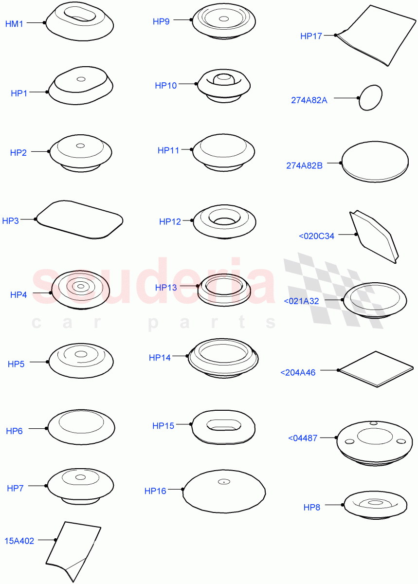 Plugs - Body (Changsu (China)) of Land Rover Land Rover Range Rover Evoque (2019+) [2.0 Turbo Diesel AJ21D4]