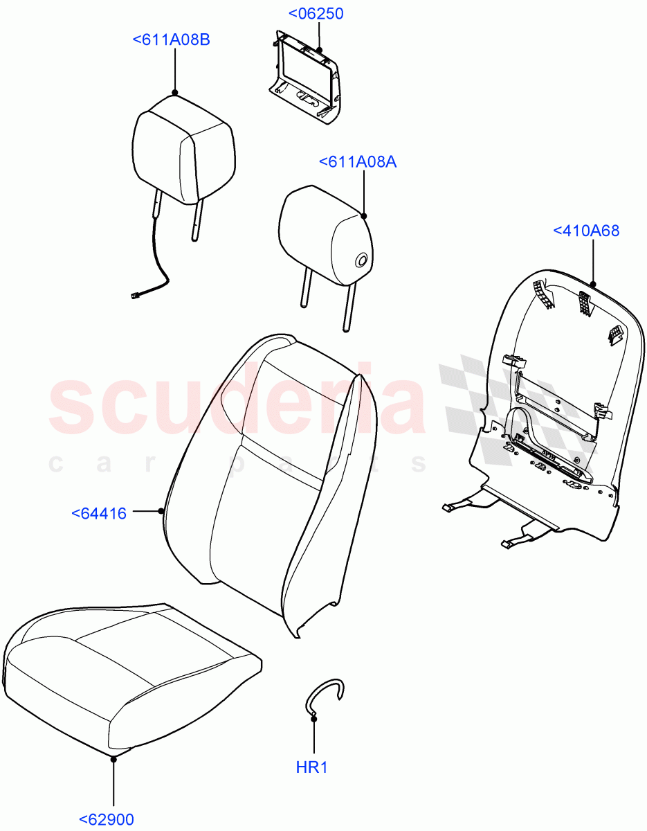 Front Seat Covers(Perforated Suede/Leather Trim) of Land Rover Land Rover Range Rover Velar (2017+) [2.0 Turbo Petrol AJ200P]