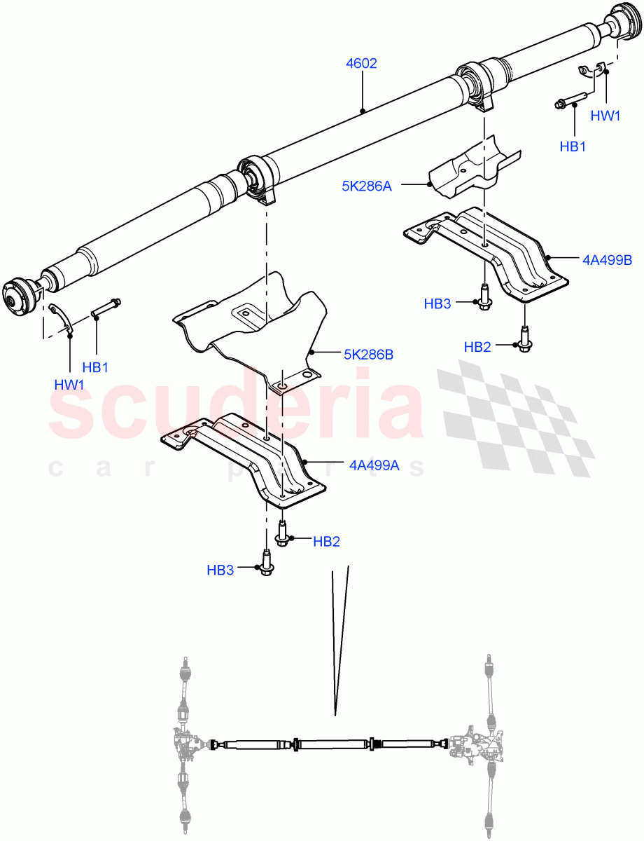 Drive Shaft - Rear Axle Drive (Changsu (China), Dynamic Driveline) ((V) FROMFG000001, (V) TOKG446856) of Land Rover Land Rover Discovery Sport (2015+) [2.0 Turbo Diesel AJ21D4]
